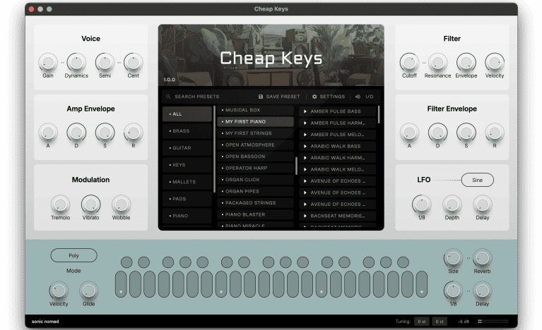 Sonic Nomad「Cheap Keys」80〜90年代の家庭用キーボード特有のチープ感やLo-Fi感を再現できる個性派レトロ音源｜DTMプラグインセール
