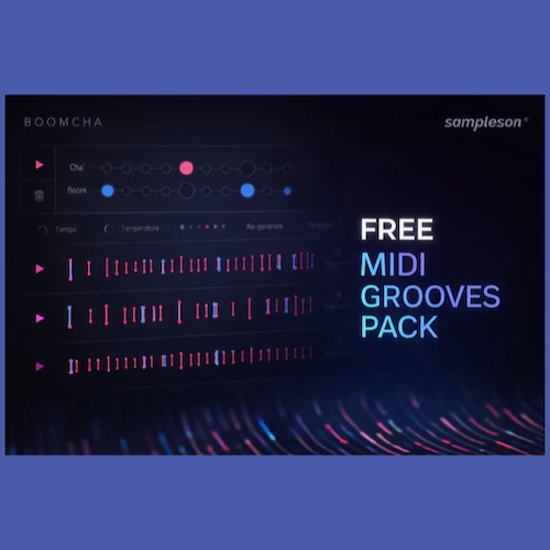 Sampleson「FREE MIDI Grooves Pack」プロドラマーの演奏ニュアンスをそのままMIDI化！自然なドラムグルーヴを無料で導入できる実用的なMIDIパック｜DTMプラグインセール