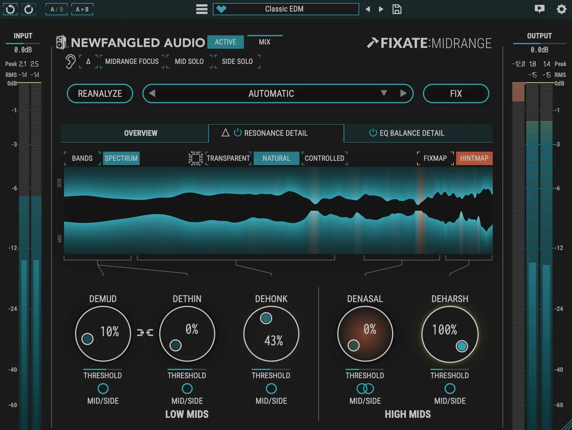 Newfangled Audio「Fixate:Midrange」ミックスで最も難しい“中域問題”を自動分析し、濁り・痛さ・こもりを自然に整理できるインテリジェントプラグイン｜DTMプラグインセール