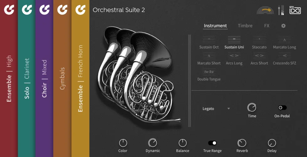 UVI「Orchestral Suite 2」ストリングス、金管、木管、打楽器からクワイアまでを一体化し、リアルな演奏表現と直感的操作で作曲を加速させる次世代オーケストラ音源｜DTMプラグインセール