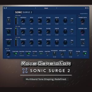 Rave Generation「Sonic Surge 2」マルチバンド圧縮・倍音付加・低域整理まで1本でこなせる高機能ダイナミクスプロセッサー｜DTMプラグインセール