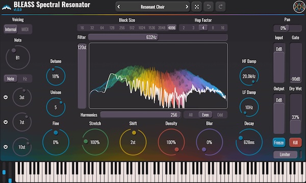 BLEASS「BLEASS Spectral Resonator」倍音とスペクトル共鳴でボーカルやドラムを幻想的なサウンドへ変化させる次世代エフェクト｜DTMプラグインセール