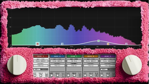 Turnt Plugins「Holding Hands」5バンドごとに音の質感を細かく調整できる、個性的デザインのパラメトリック・サチュレーションプラグイン｜DTMプラグインセール