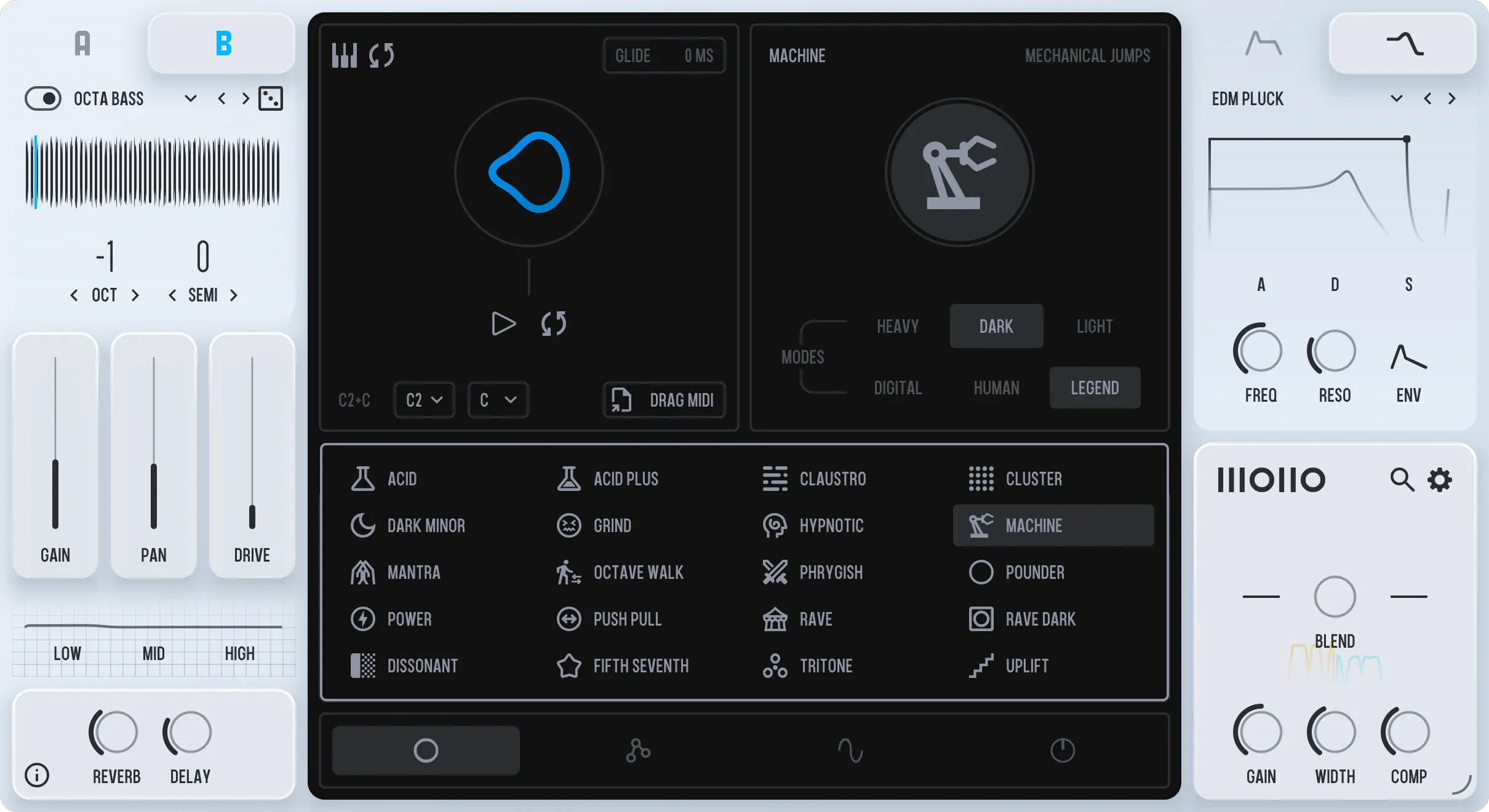 Thenatan Audio「MONO」EDM向けのメロディ・コード・ベースラインを瞬時に生成できる作曲支援プラグイン｜DTMプラグインセール
