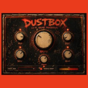 Darkstarz Technologies「DustBox — Lo-Fi Grime Processor」レコードノイズやテープ揺れを加えながら、音をヴィンテージ感のあるLo-Fiサウンドへ変化させるエフェクトプラグイン｜DTMプラグインセール