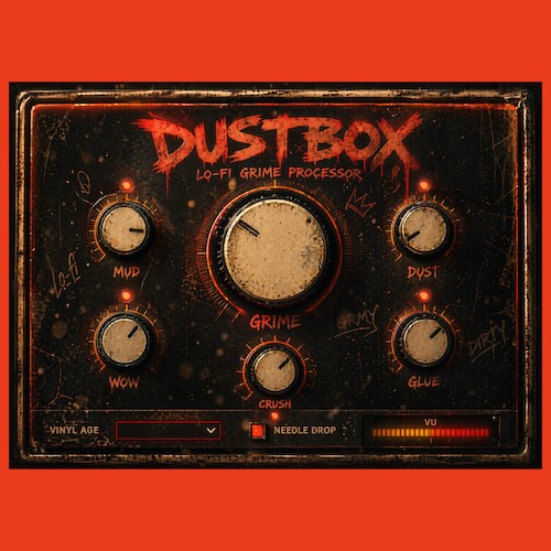 Darkstarz Technologies「DustBox — Lo-Fi Grime Processor」レコードノイズやテープ揺れを加えながら、音をヴィンテージ感のあるLo-Fiサウンドへ変化させるエフェクトプラグイン｜DTMプラグインセール
