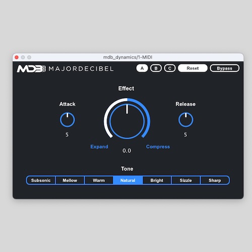 MajorDecibel「Dynamics」複雑なマルチバンドコンプレッサーを誰でも直感的に扱える高機能Dynamicsプラグイン｜DTMプラグインセール