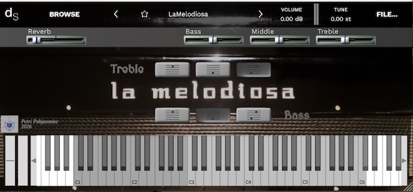 pohjan「Accordion LA-Melodiosa」リアルな伸びと柔らかい響きが魅力の無料アコーディオンサンプル音源|DTMプラグインセール