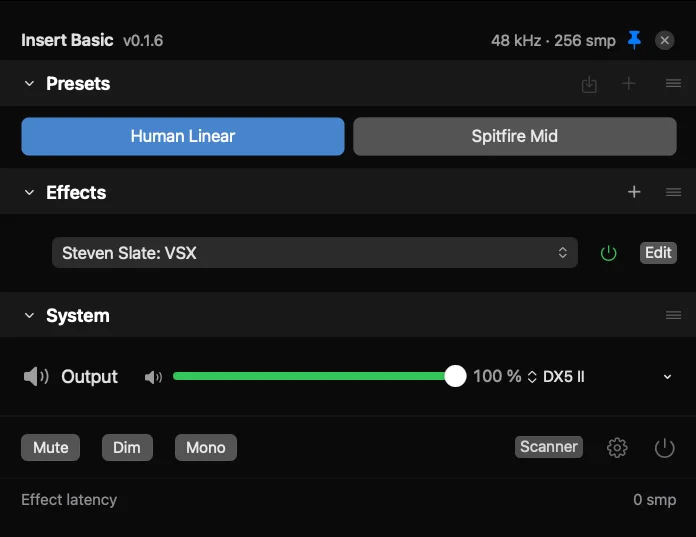 INSERT「INSERT BASIC」macOS全体でAUプラグインを使えるシステムワイド対応オーディオホスト｜DTMプラグインセール