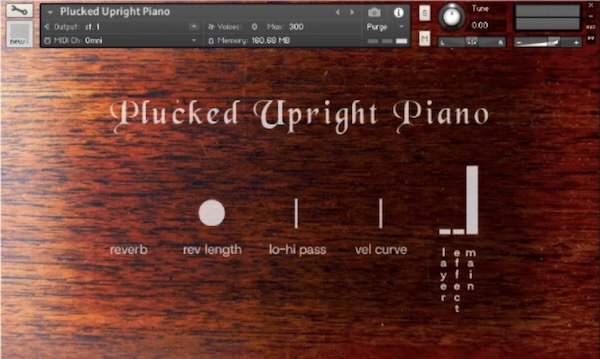 Lev Instruments「Plucked Upright Piano」アップライトピアノの弦を直接プラックして生まれた、幻想的で空気感あふれるKONTAKT音源｜DTMプラグインセール