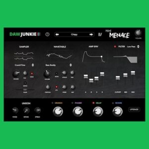 DAWJunkie「Mini Menace」Lo-Fiやダーク系トラックにぴったり！太く温かいアナログサウンドを手軽に作れる無料ソフトシンセ｜DTMプラグインセール