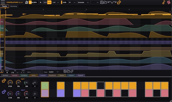 Factor8「Constellations Sequencer」ユークリッドリズムと独立モジュレーションで“変化し続けるフレーズ”を作れるMIDIシーケンサー｜DTMプラグインセール