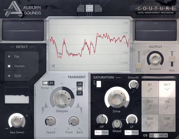 Auburn Sounds「Couture」ドラムのパンチ感やアタック感を細かく調整しながら、サチュレーションで存在感まで強化できる高機能プラグイン｜DTMプラグインセール
