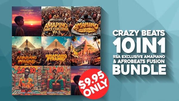 Crazy Beats「RSA EXCLUSIVE AMAPIANO & AFROBEATS FUSION BUNDLE」ドラム・ベース・メロディ・MIDIまで揃う！AmapianoとAfroBeats特有のグルーヴを再現しやすい大容量サンプルパック｜DTMプラグインセール