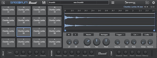ZamplerSounds「Apisonic Labs Speedrum BE」210種類のドラムキットと900以上のサンプルを収録した高速ビートメイク向けドラムサンプラー|DTMプラグインセール