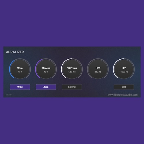 JB Project Studio「Auralizer」モノ互換性を維持しながら奥行き・空気感・ステレオ感を強化できる空間演出系プラグイン｜DTMプラグインセール