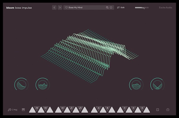Excite Audio「Bloom Bass Impulse」最先端ベースサウンドを自在に操り、ループ・ワンショット・シーケンスを融合して楽曲を支える低域を構築する次世代ベース音源｜DTMプラグインセール