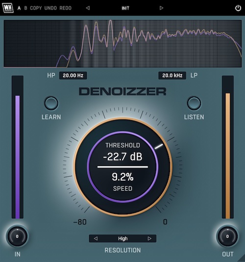 W. A. Production「DeNoizzer」ノイズの特性を学習し、不要な周波数だけを自然に軽減!音質を損なわずクリーンなサウンドへ整えるノイズリダクションプラグイン|DTMプラグインセール