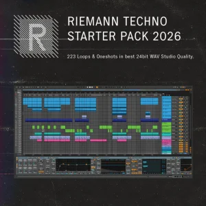 Riemann Kollektion「FREE Techno Starter Sample Pack 2026 (For Ableton and FL Studio)」223種類以上の24bit WAV素材を収録｜Ableton LiveとFL Studio対応のHypnotic TechnoやRaw Techno制作に使いやすい無料テクノサンプルパック｜DTMプラグインセール