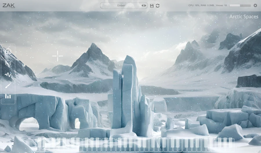 ZAK Sound「Arctic Spaces」幻想的な空間演出・アンビエント・シネマティック制作に特化した空間系ソフト音源｜DTMプラグインセール