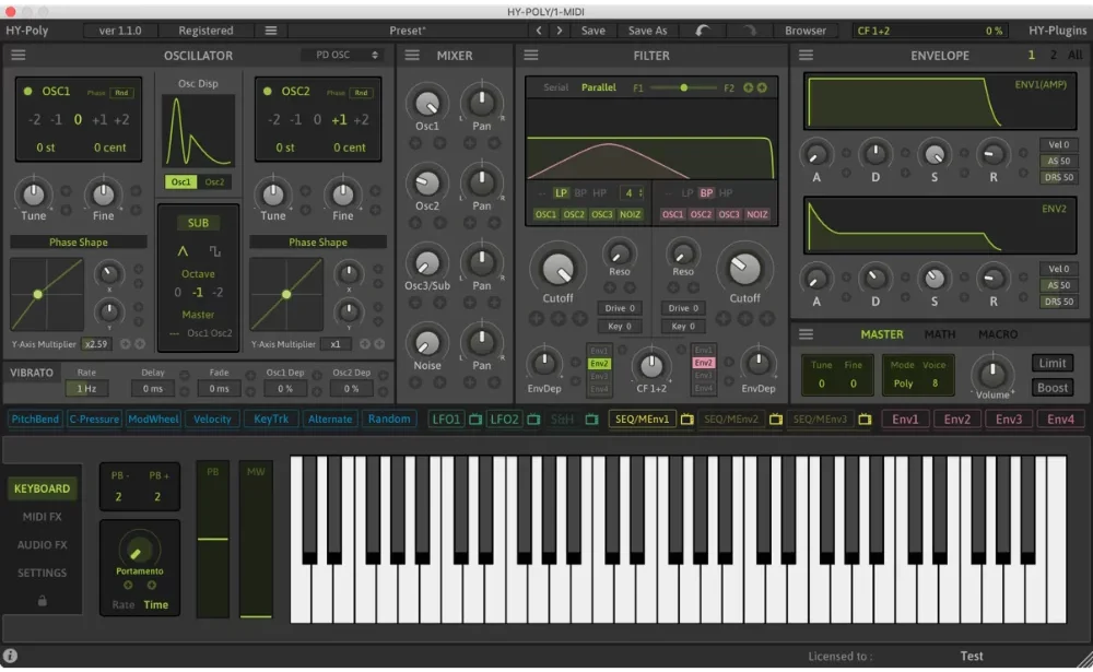 HY-Plugins「HY-POLY」MIDI FX・25種類のオーディオFX・豊富なモジュレーションを搭載した多機能ポリフォニックシンセ|DTMプラグインセール