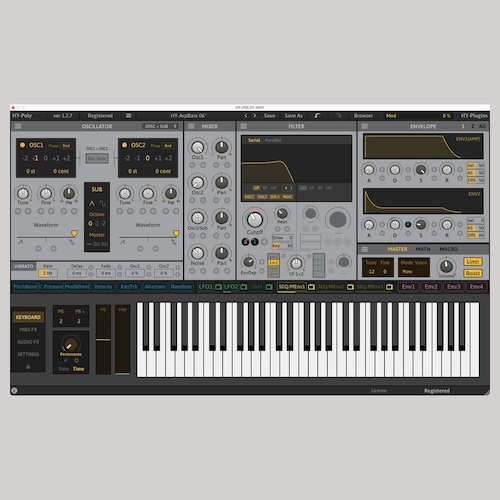 HY-Plugins「HY-POLY」MIDI FX・25種類のオーディオFX・豊富なモジュレーションを搭載した多機能ポリフォニックシンセ|DTMプラグインセール