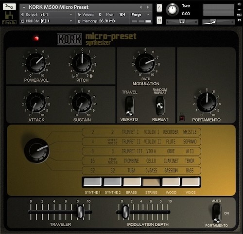 Tronsonic Plugins「Kork M500 Micro Preset」70年代後半のマイクロプリセットシンセをKontaktで再現した、温かみと粗さが心地いいレトロ音源|DTMプラグインセール