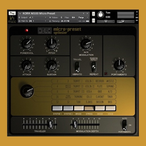 Tronsonic Plugins「Kork M500 Micro Preset」70年代後半のマイクロプリセットシンセをKontaktで再現した、温かみと粗さが心地いいレトロ音源|DTMプラグインセール