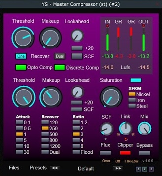 YS Plugins「YS - Master Compressor」2種類のコンプレッサーを直列接続して自然なまとまり感とアナログ的な厚みを作れるマスターコンプレッサー|DTMプラグインセール