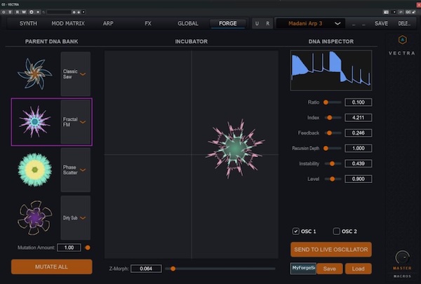 Audionerdz「VECTRA Free」Forge波形生成・DNA Flux・Heliosを搭載した“動き続ける音”のための無料モーションシンセ|DTMプラグインセール