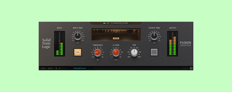 Solid State Logic「SSL Fusion HF Compressor」高域のみを精密にコントロールし、耳障りなハーシュネスを滑らかに整えるSSL由来の専用コンプレッサー|DTMプラグインセール