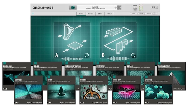 Applied Acoustics Systems「Chromaphone 3 + PACKS」アンビエント・IDM・Electronicaと相性抜群！物理モデリングならではの有機的な響きと幻想的サウンドを大量プリセットで楽しめる高表現力シンセ音源｜DTMプラグインセール