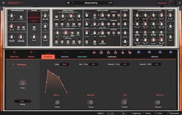 Arturia「Memory V」伝説のMemorymoogを完全再現し、3オシレーターとラダーフィルターによる重厚なアナログサウンドを現代環境で蘇らせるポリシンセ音源|DTMプラグインセール