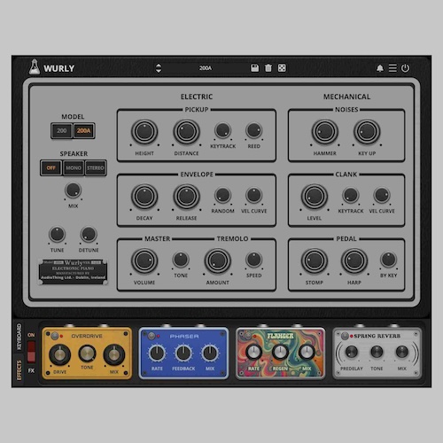 AudioThing「Wurly」60〜70年代の名機Wurlitzerを忠実再現し、リードピアノ特有の温かくソウルフルなサウンドを蘇らせるエレピ音源｜DTMプラグインセール