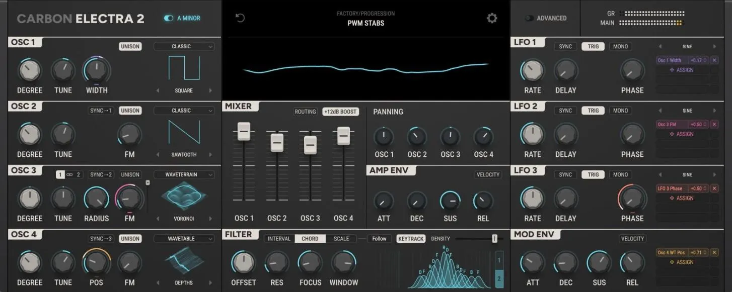 Scaler Music「Carbon Electra 2」スケールロックとコードシーケンサーで誰でも音楽的に作れる、作曲支援型次世代シンセサイザー|DTMプラグインセール