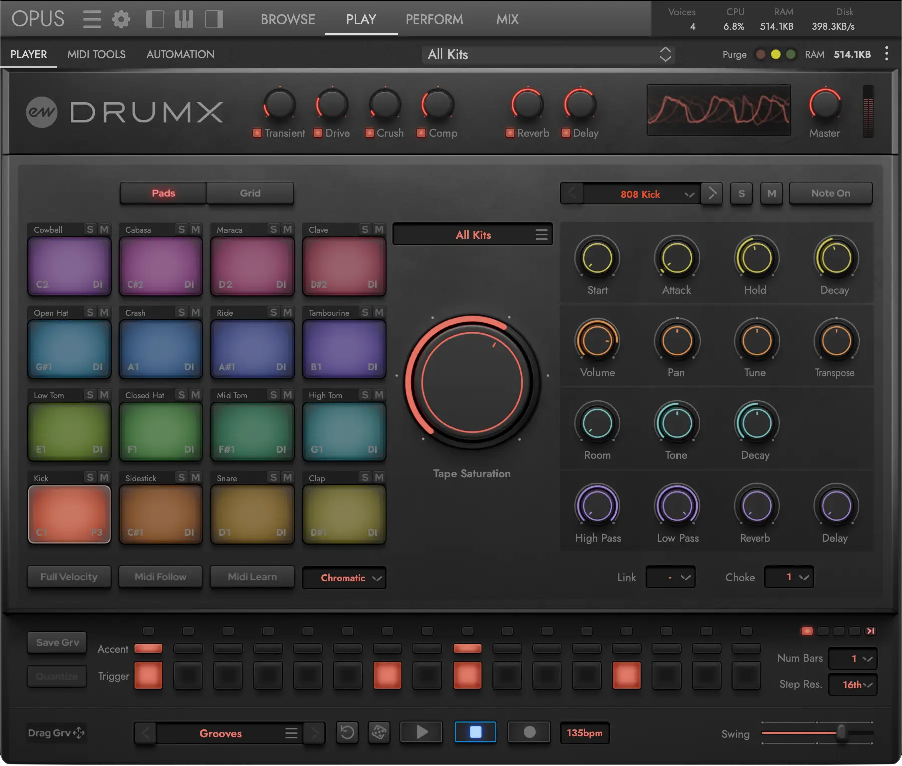 EASTWEST「DrumX」TR-808からLinnDrumまで名機10台を完全収録し、伝説のリズム感をベースに、直感操作で“ノれるビート”を瞬時に構築できるドラム音源｜DTMプラグインセール