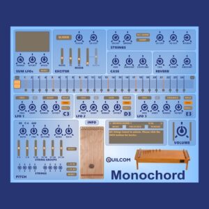 Quilcom「Quilcom Monochord」倍音が広がる幻想的なドローンサウンドと有機的な揺らぎを作り込めるモノコード音源｜DTMプラグインセール