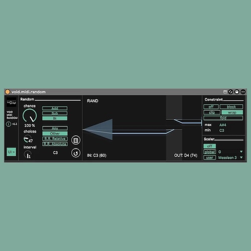 Structure Void「VOID MIDI RANDOM」Ableton Liveで“偶然性をコントロールしながら”ジェネレーティブメロディを作れる高精度MIDIランダマイザー｜DTMプラグインセール