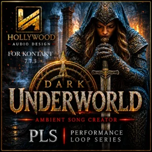 Hollywood Audio Design「Dark Underworld」ダークアンビエントやホラー演出に最適！パッド・テクスチャ・リズム素材を重ねて重厚なシネマティック空間を作れる音源｜DTMプラグインセール