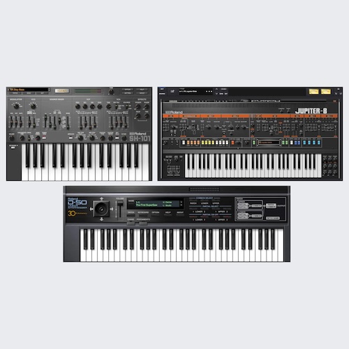 Roland「Vintage Keys Essentials Bundle」Rolandを代表する3つの名機シンセ（JUPITER-8・SH-101・D-50）をまとめて使える音源バンドル｜DTMプラグインセール