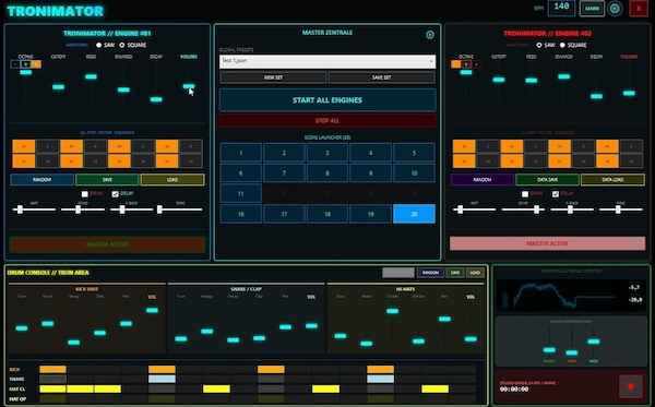 ZILLASOUND「TRONIMATOR」デュアルサイバネティックコアと16ステップシーケンサーを搭載し、独創的な電子サウンド制作を楽しめるビートステーション|DTMプラグインセール