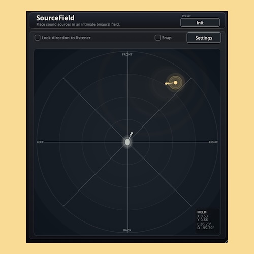 Kojima Audio「SourceField」音源の位置・向き・距離感を直感的に調整できる2D空間配置プラグイン｜DTMプラグインセール