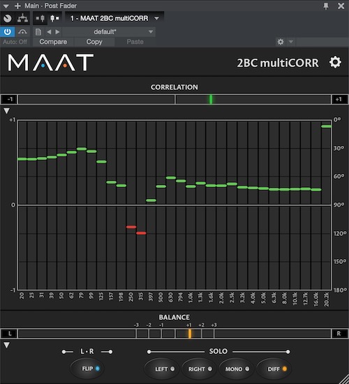 MAAT「2BC multiCORR」31バンドのマルチバンド相関解析で位相問題を可視化できる高機能メータリングプラグイン|DTMプラグインセール
