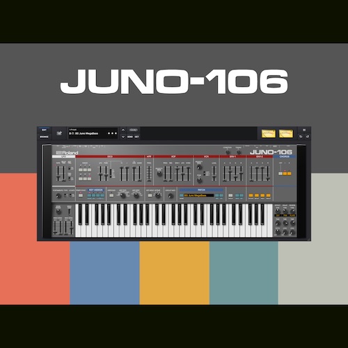 Roland「JUNO-106」Rolandの名機JUNO-106を忠実に再現！温かみのあるアナログサウンドと伝説的コーラスをDAWで楽しめるソフトシンセ｜DTMプラグインセール