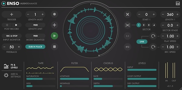 Audio Damage「Enso」|再生と録音を独立制御し、これまでにない自由なループ制作を実現する高機能ルーパー&エフェクトプラグイン|DTMプラグインセール