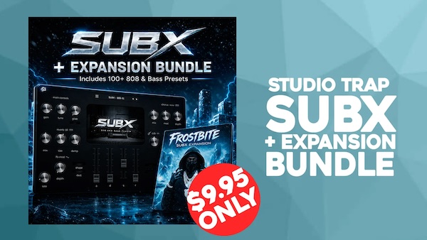 STUDIO TRAP「SUBX VST + Expansion」Frostbite Expansion付属でダークなDrillや現代的なTrapサウンドに最適!重厚なサブベースからパンチのある808まで幅広く収録した低音特化型プラグイン|DTMプラグインセール