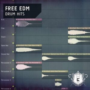 Ghosthack Audio「100 Free EDM Drum One-Shots」キック・スネア・クラップ・ハイハットなどEDM制作に欠かせないドラムワンショットを100種類収録｜DTMプラグインセール