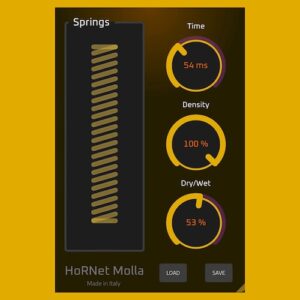 HoRNet Plugins「HoRNet Molla」物理モデリングでスプリングリバーブの質感を再現し、ヴィンテージ機材のような個性的な残響を手軽に加えられるプラグイン｜DTMプラグインセール