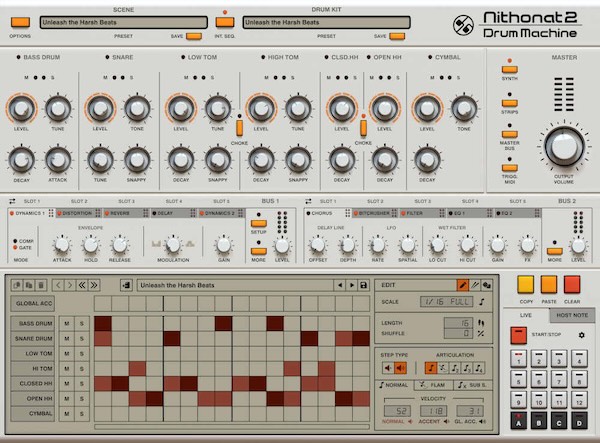 D16 Group「Nithonat 2」伝説のTR-606サウンドを完全再現し、現代的機能で進化したヴィンテージドラムマシンプラグイン|DTMプラグインセール