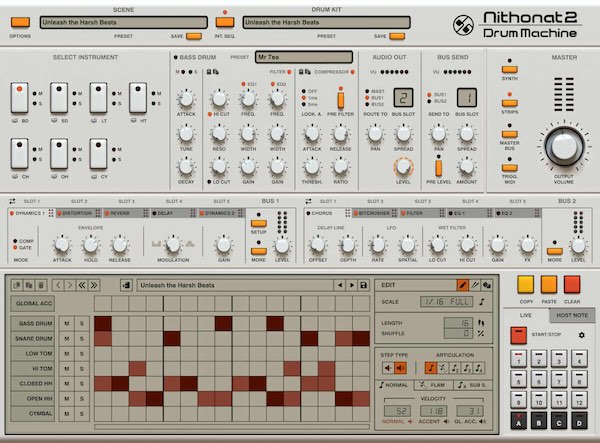 D16 Group「Nithonat 2」伝説のTR-606サウンドを完全再現し、現代的機能で進化したヴィンテージドラムマシンプラグイン|DTMプラグインセール